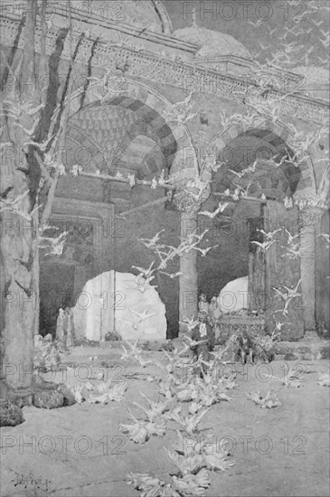 'The Courtyard of the Pigeon's Mosque', 1913. Artist: Unknown.