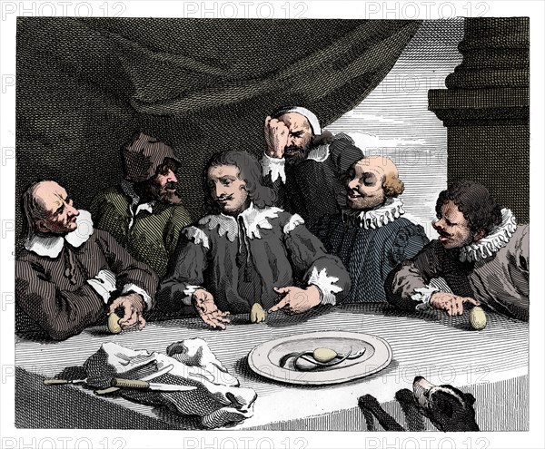 'Columbus breaking the egg', 1753, (1833). Artist: William Hogarth.