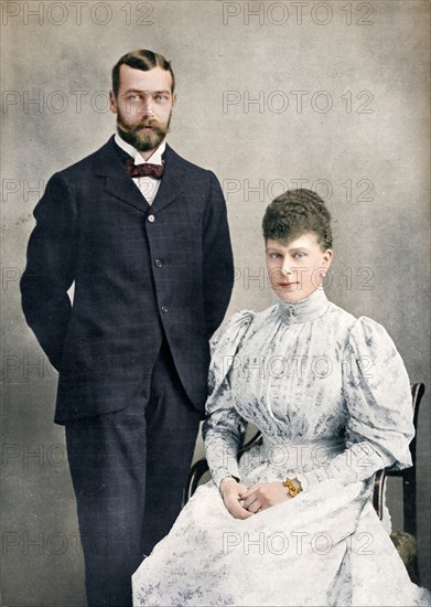The future King George V and Queen Mary shortly after their marriage, 1893 (1911). Creator: WS Stuart.