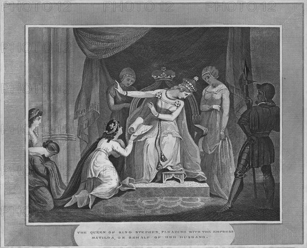 'The Queen of King Stephen, Pleading with the Empress Matilda, on behalf of Her Husband', 1838. Artist: Unknown.