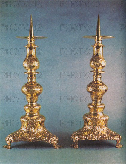 'Candlesticks, c.1662', 1953. Artist: Unknown.