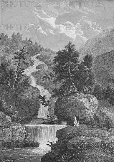 'Silver Cascade, Crawford's Notch', 1883. Artist: Tietze.