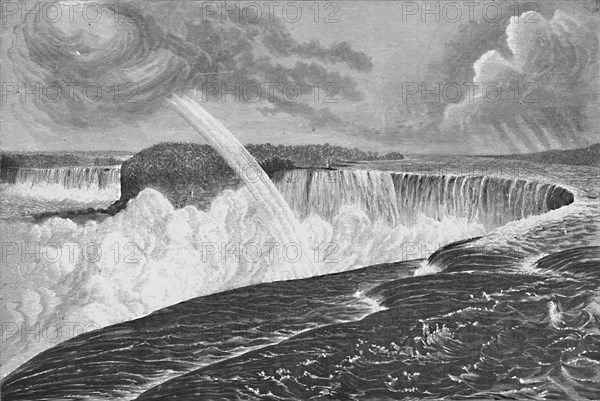 'Grand View of the Horseshoe (Canadian) and American Falls', 1883. Artist: Unknown.