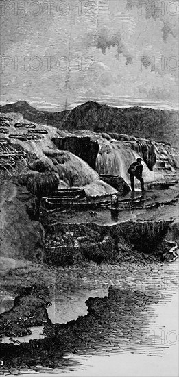 'The Hot Springs near Gardiner's River', 1883. Artist: Unknown.