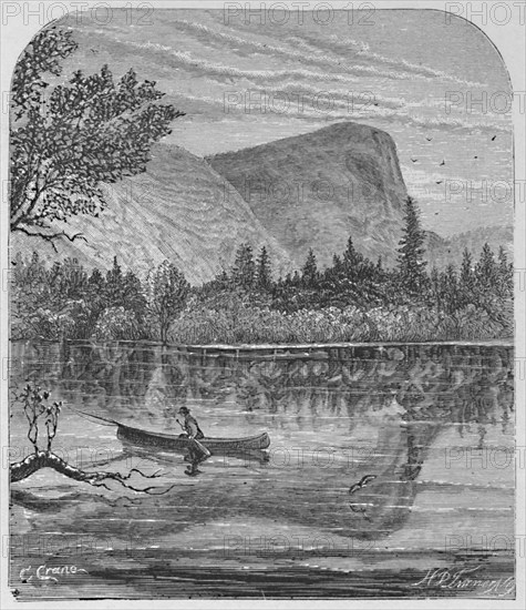 'Mirror Lake and Mount Watkins', 1883. Artist: C Crane.