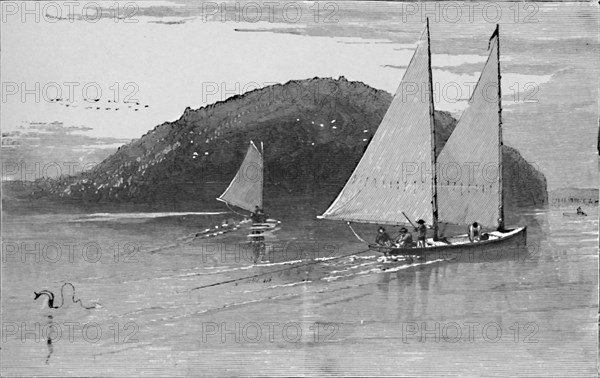 'Fishing from a sail-boat', 1883. Artist: Unknown.