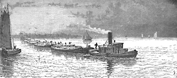 'Grain-Vessels leaving Chicago', 1883. Artist: Unknown.