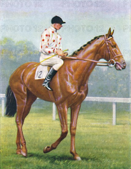 Flares, Jockey: R.A. Jones', 1939. Artist: Unknown.