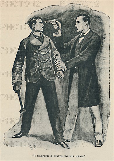 'I Clapped A Pistol To His Head', 1892. Artist: Sidney E Paget.