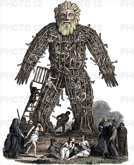 Wicker man, 1st century AD, (1832). Artist: Unknown.