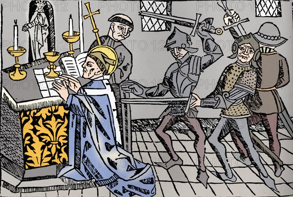 'Martyrdom of St. Thomas of Canterbury', c1484. Artist: William Caxton.