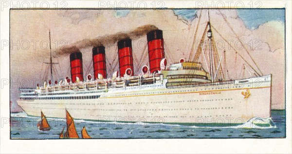 'R.M.S. Mauretania, 1937. Artist: Unknown.