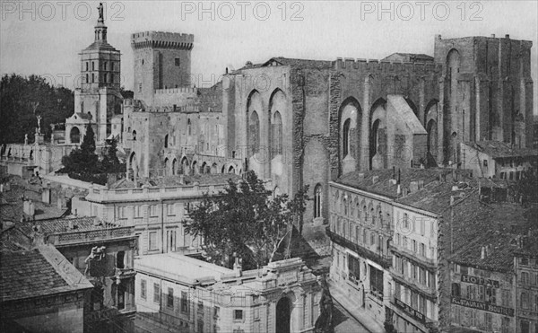 'Avignon - Popes Palace View of the Clock Tower', c1925. Artist: Unknown.
