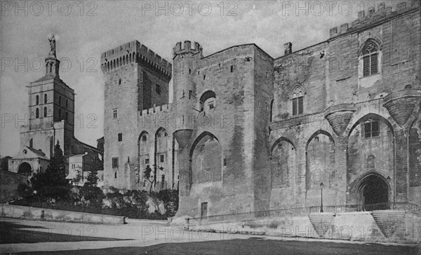 'Avignon - Popes Palace and Cathedral', c1925. Artist: Unknown.