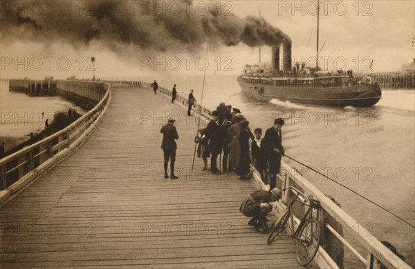 'The Pier and the entrance of the Mail-Steamer',  c1928. Artist: Unknown.