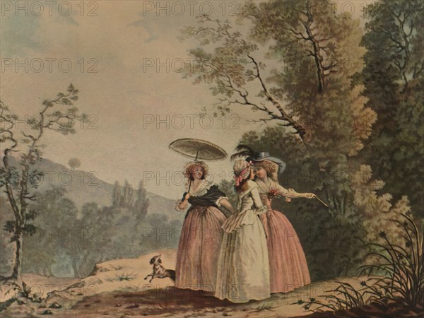 'La Graces Parisiennes Au Bois De Vincennes', 1790, (1913). Artist: Jean-Baptiste Chapuy.