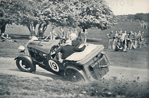 'The beginning of a spill at Donington Park', 1937. Artist: Unknown.