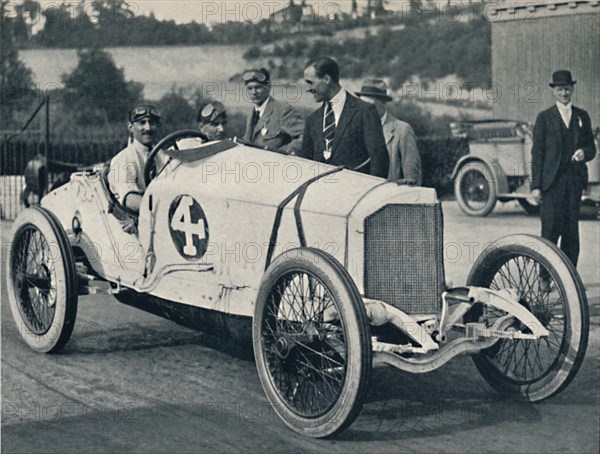 'Count Zborowski, the younger, on a Mercedes', 1937. Artist: Unknown.