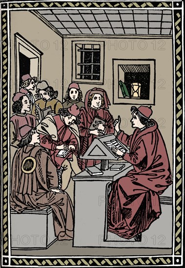 Master with his Students. (Christoforo Landino), 1492, (1917). Artist: Unknown.