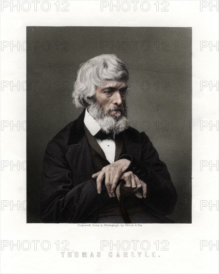 Thomas Carlyle, Scottish essayist, satirist, and historian, mid-late 19th century. Artist: Unknown.