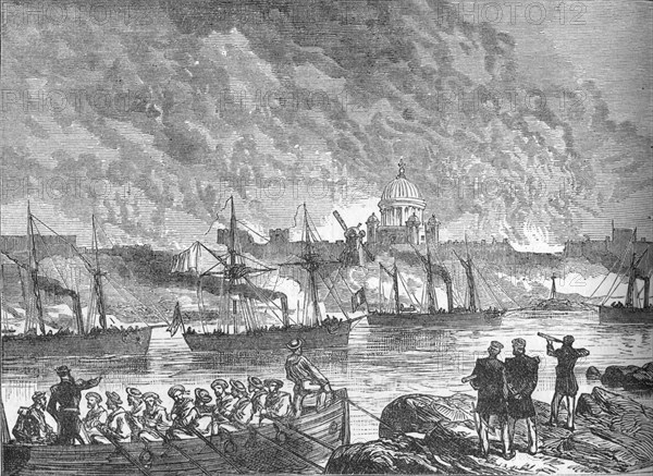 'Bombardment of Sweaborg', c1880. Artist: Unknown.