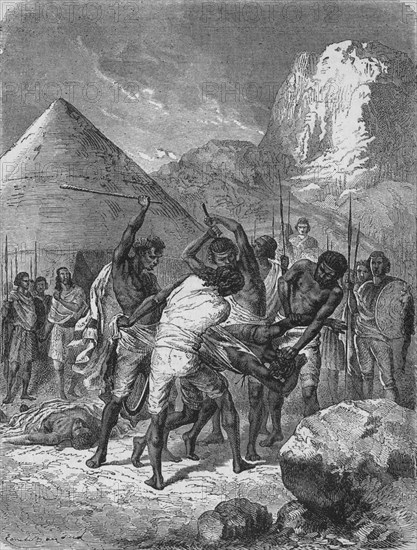 'Punishment of Abyssinian Captives', c1880. Artist: Unknown.