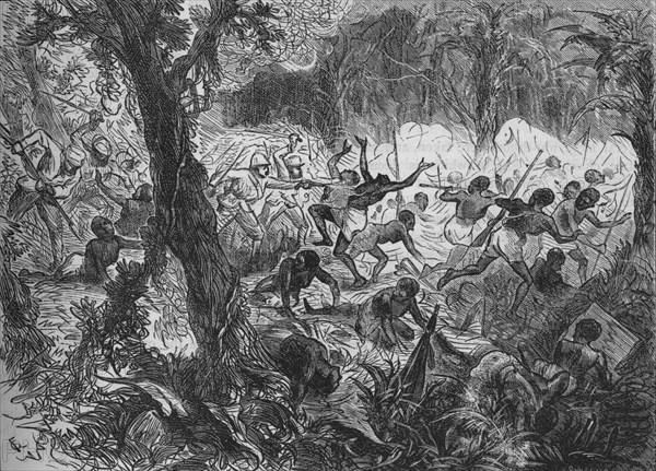 'Fight at Abracrampa', 1880. Artist: Joseph Swain.