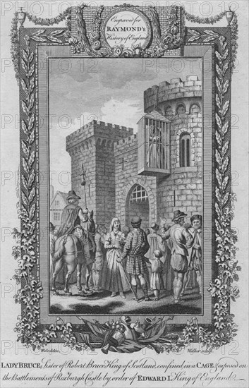 'Lady Bruce, Sister of Robert Bruce, King of Scotland, confined in a Cage', c1787. Artist: Unknown.