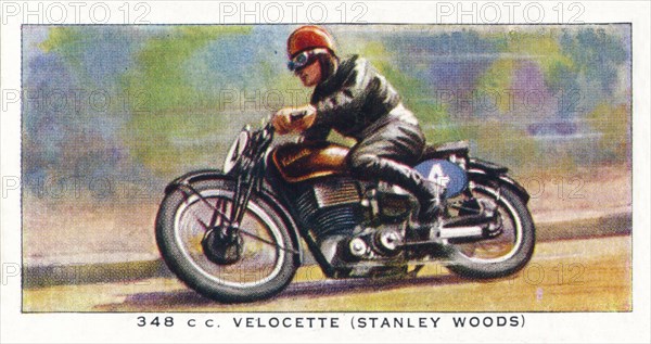 '348 C.C. Velocette (Stanley Woods)', 1938. Artist: Unknown.