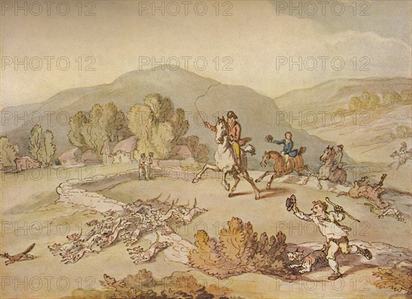 'The Village Hunt', c1800, (1922). Artist: Thomas Rowlandson.