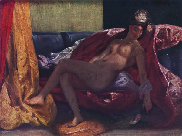 'La femme au perroquet', 1827, (1937). Artist: Eugene Delacroix.