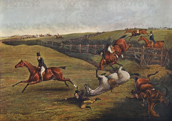 'Plate V: Grand Leicestershire Steeplechase, 1829', 1830, (1922). Artist: Charles Bentley.