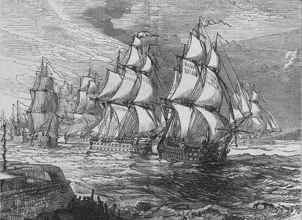 'The Squadron Before Amoy', c1880. Artist: Unknown.