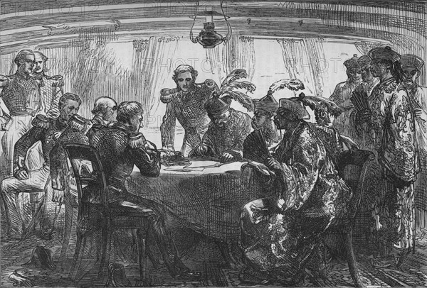 'Signing the Treaty of Nankin', c1880. Artist: Unknown.