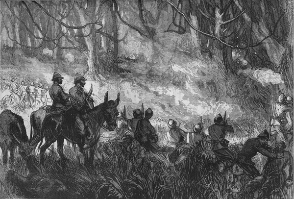 'A Skirmish in the Forest', c1880. Artist: Unknown.