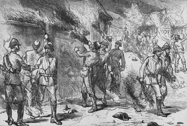 'Burning of Coomassie', c1880. Artist: Unknown.