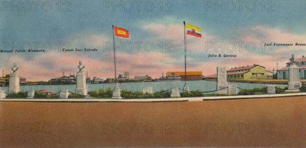'Monument erected by the Society for Public Improvements, Bocas de Ceniza', c1940s. Artist: Unknown.