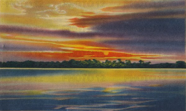 'Nightfall on the Magdalena River, Barranquilla', c1940s. Artist: Unknown.