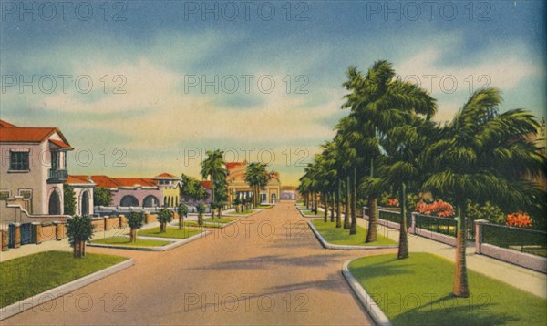 'Street in a residential district, Barranquilla', c1940s. Artist: Unknown.