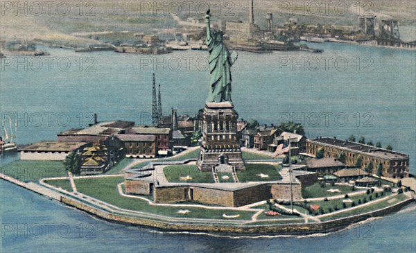 'Statue of Liberty on Bedloe's Island in New York Harbor. New York City', c1940s. Artist: Unknown.