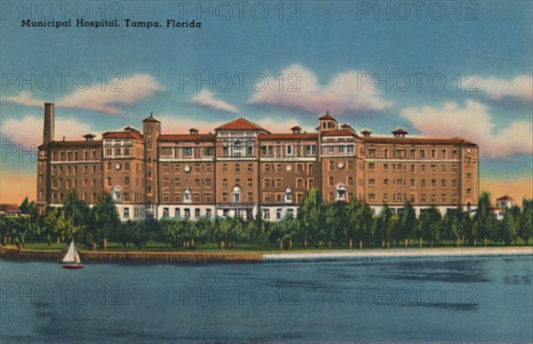 'Municipal Hospital, Tampa, Florida', c1940s. Artist: Unknown.