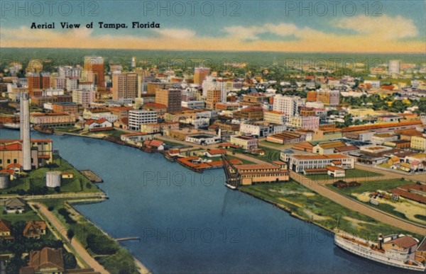 'Aerial View of Tampa, Florida', c1940s. Artist: Unknown.