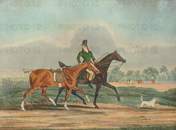 'Hunters at Covertside', early 19th century, (1929). Artist: James Pollard.