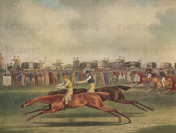 'Sir Joshua Beating Filho Da Puta at Newmarket', c1816, (1929). Artist: Frederick Rosenberg.