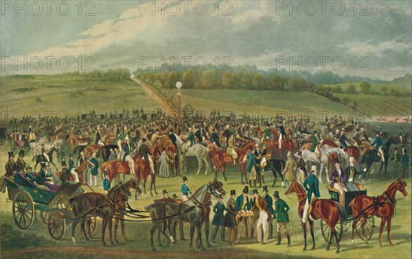 'Epsom Races - The Betting Post', 1836, (1929). Artist: Charles Hunt.