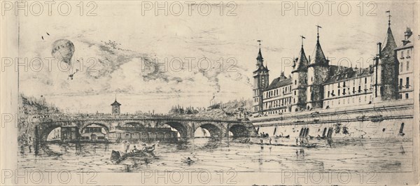 'Le Pont-Au-Change (2nd State, 6 1/8 x 13 1/16 Inches)', 1854, (1927). Artist: Charles Meryon.