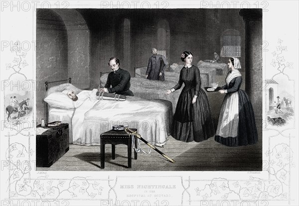 Florence Nightingale in the hospital at Scutari, c1860. Artist: Anon.