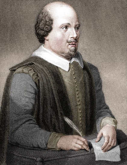 William Shakespeare, English poet and playwright, (1820). Artist: William Finden.