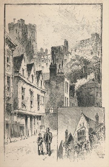 'The Castle from Thames Street. A Bit of the Outer Walls', 1895. Artist: Unknown.