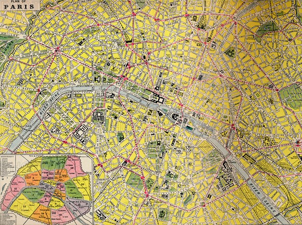 'Plan of Paris - Central District of the City of Light', c1930s. Artist: Unknown.